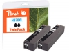 Peach Twinpack cartouche d'encre noire HC compatible avec  HP No. 970XL bk*2, CN625A*2