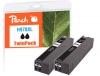 Peach Twinpack cartouche d'encre noire HC compatible avec  HP No. 970XL bk*2, CN625A*2