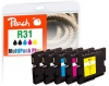 Peach Spar Pack Plus Tintenpatronen kompatibel zu  Ricoh GC31, 405688*2, 405689, 405690, 405691
