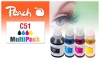 321683 - Peach multi paketas, suderinamas su GI-51, 4529C001, 4546C001, 4547C001, 4548C001 Canon